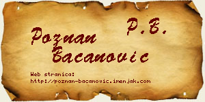 Poznan Bacanović vizit kartica